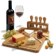 Pannello di legno di bambù con lama per formaggio set - pannello di formaggio di lusso per antipasti di aperitivo