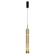 Maytoni Lampadario Moderno Ordo 1 luce LED integrato nero metallo vetro