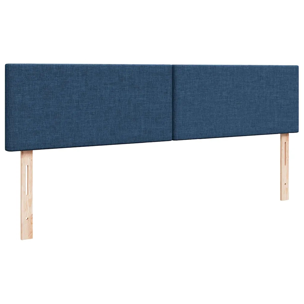 Struttura Letto Pouf con Materasso Blu 160x200 cm in Tessuto 3311393