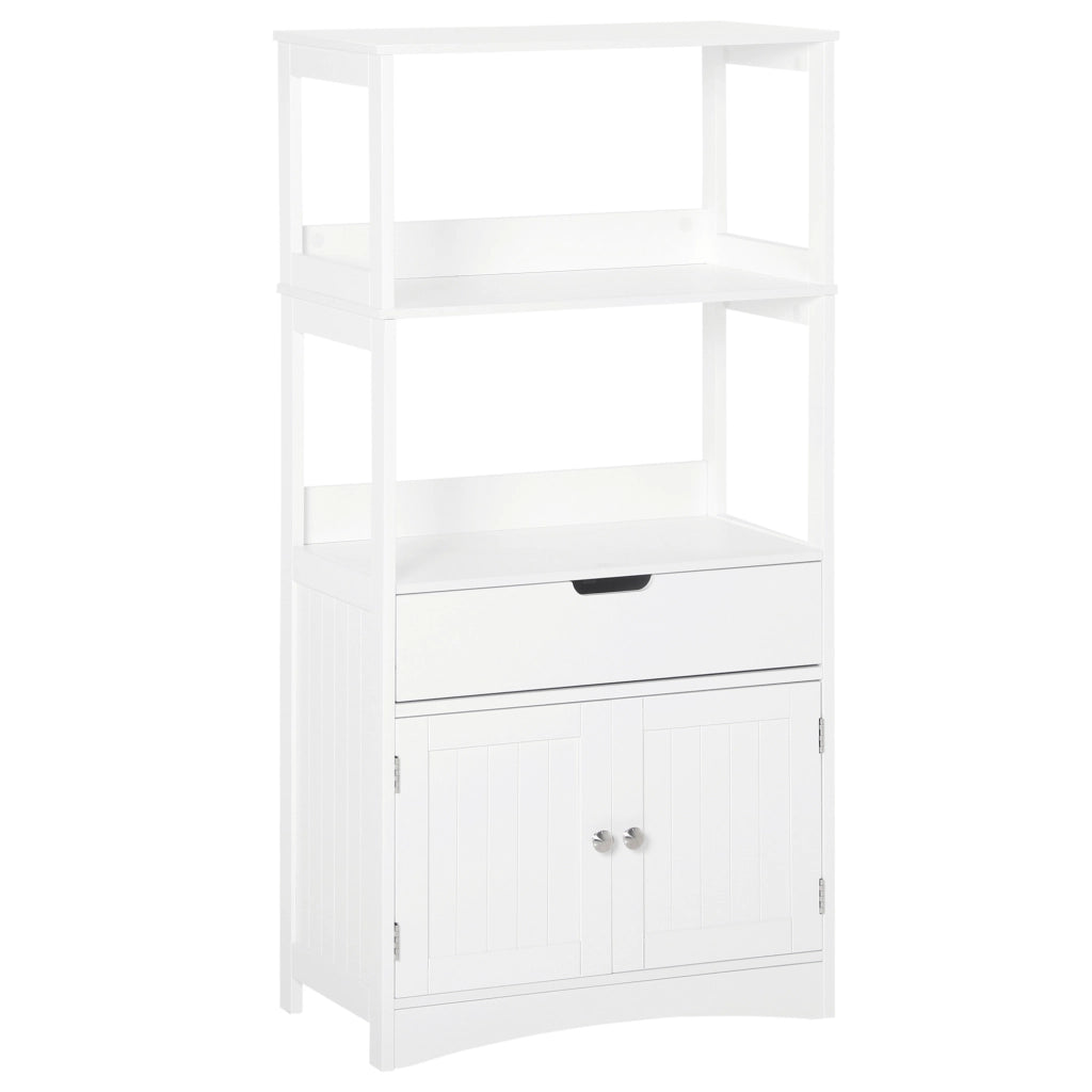 Mobile da Bagno con Ante e Cassetti ¨C Minimal ¨C Bianco 60x33x122,5 cm