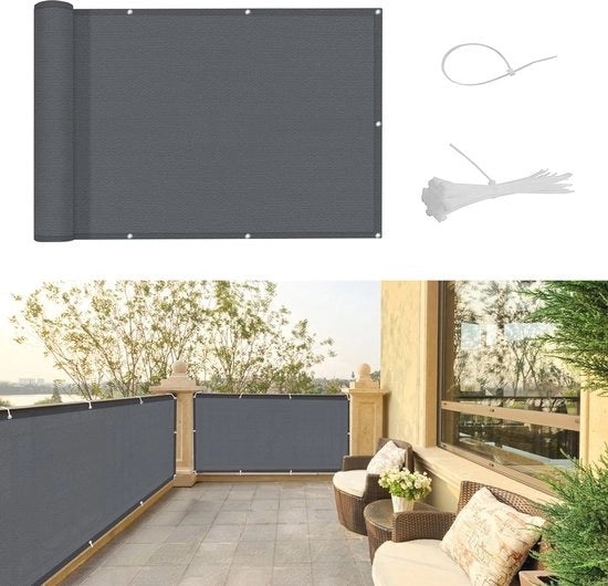 Schermo per balcone 100 x 600 cm | Schermo per giardino | Resistente al tempo e protezione UV | Antracite