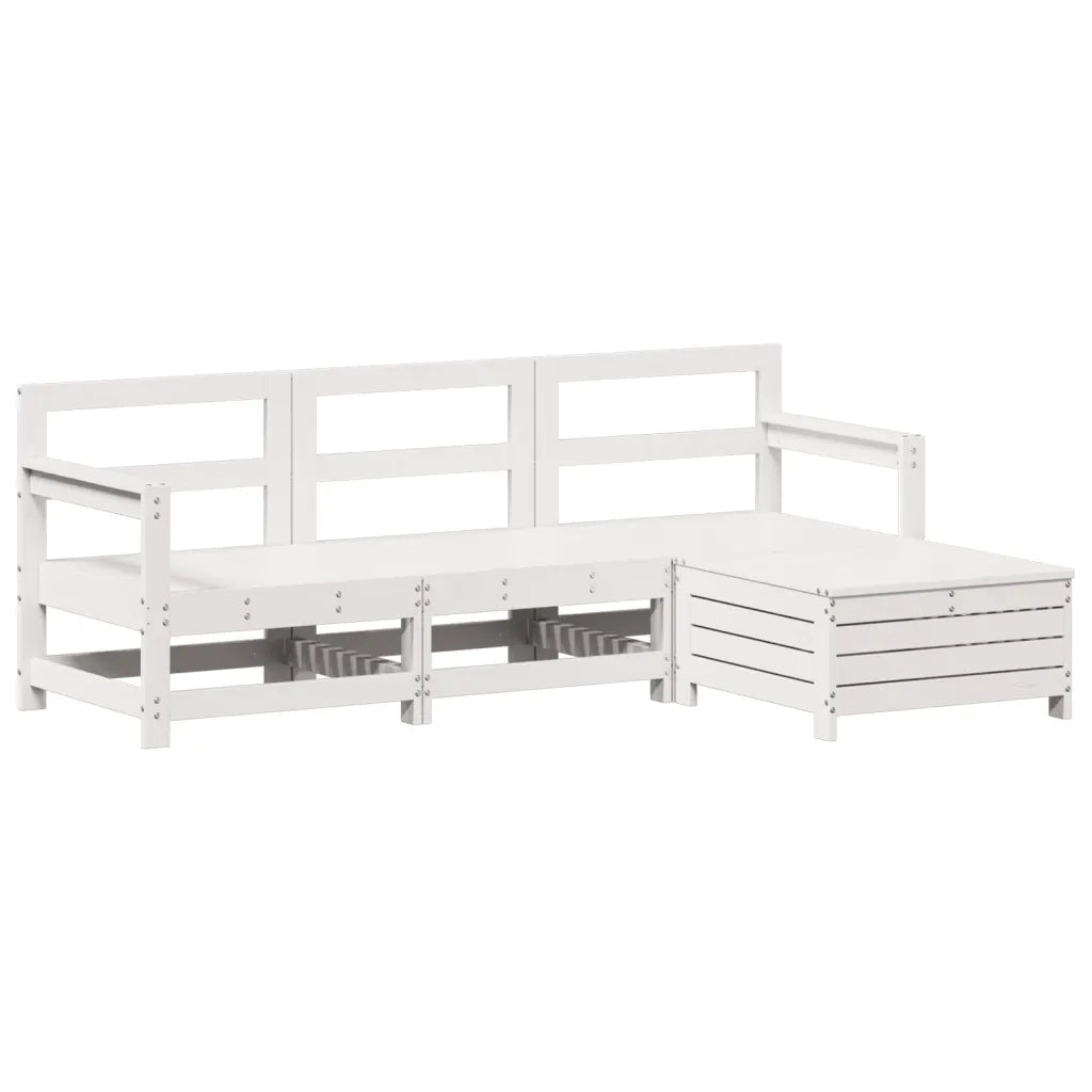 Set Salotto da Giardino 4 pz Bianco in Legno Massello di Pino 3250793