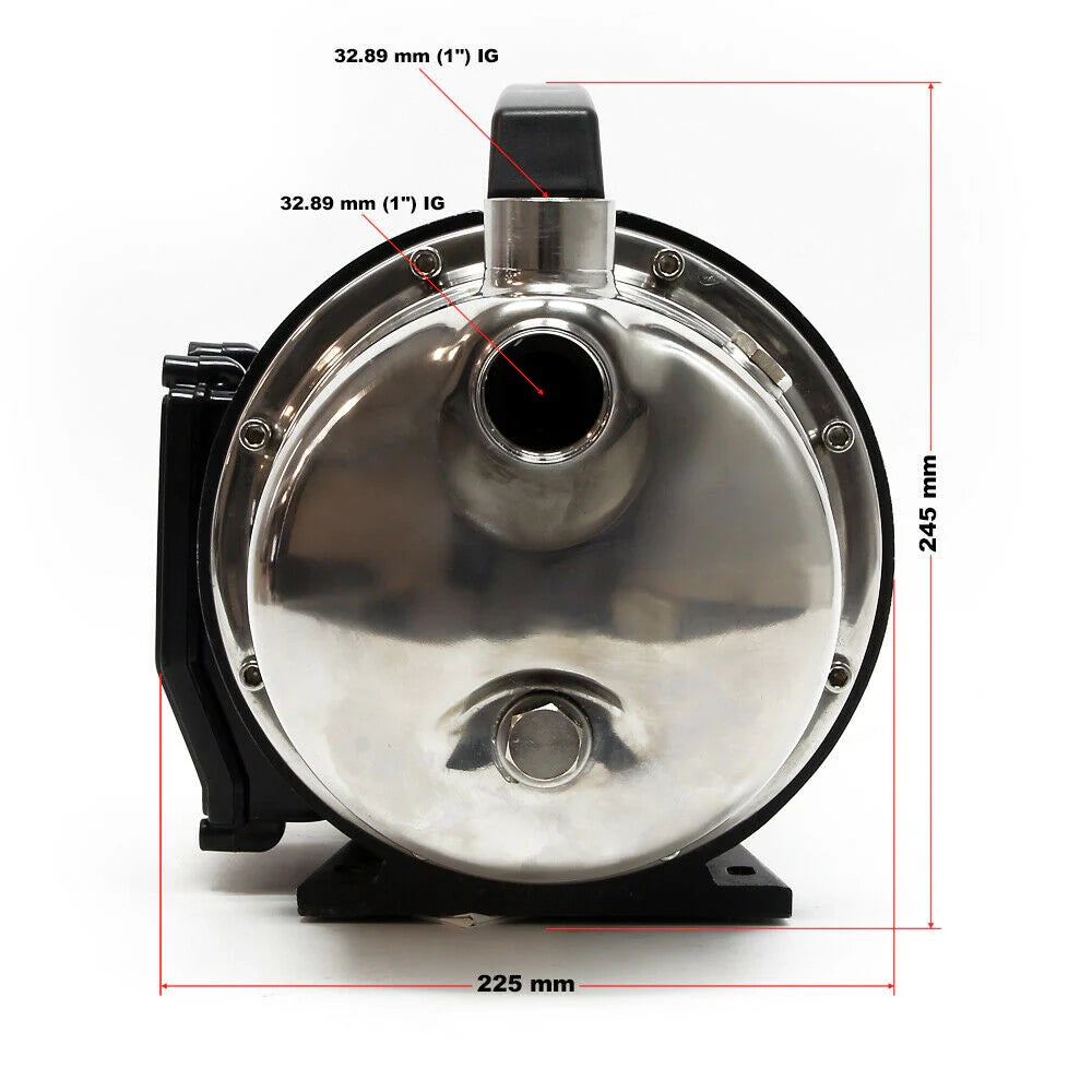 Pompa elettrica portatile per acqua da giardino acciaio fine 1100 watt 4600 litri all'ora 16_0002463