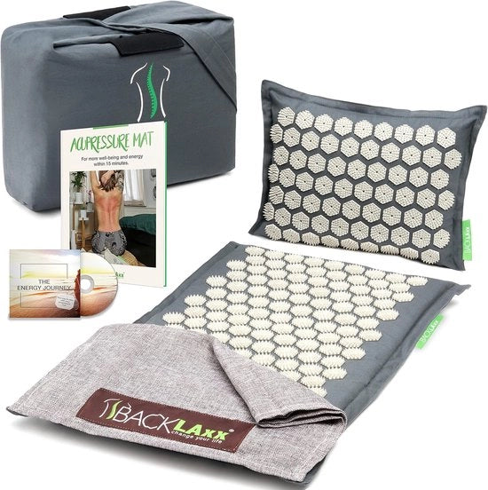 Set di Mat e Cuscino per Relaxamento - Piastra di Massaggio con Spine - Mat di Acupressione e Mat per Unghie