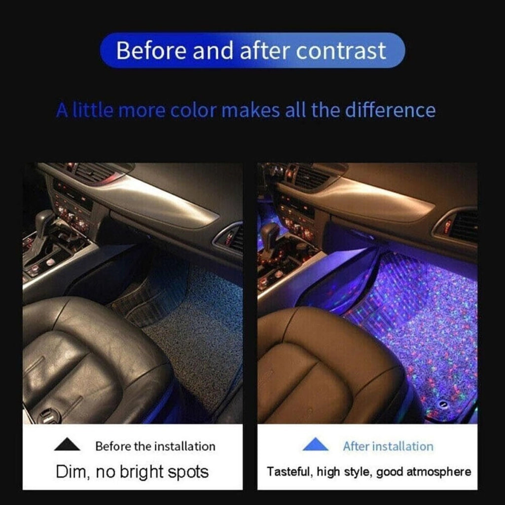 2 BARRE LED AUTO LUCE RGB INTERNI STELLE USB SENZA FILI ADESIVA CON TELECOMANDO