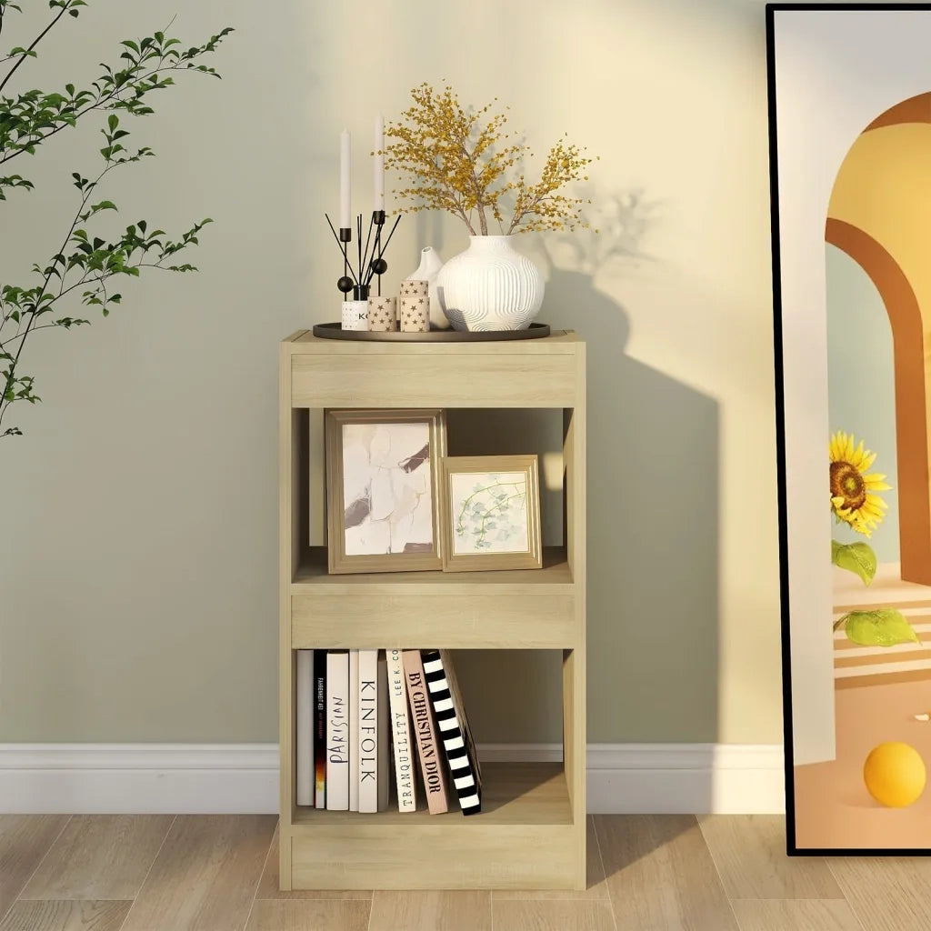 Libreria Divisorio-Scaffale per Libri-Mobile di Stoccaggio Rovere Sonoma 40x30x72 cm