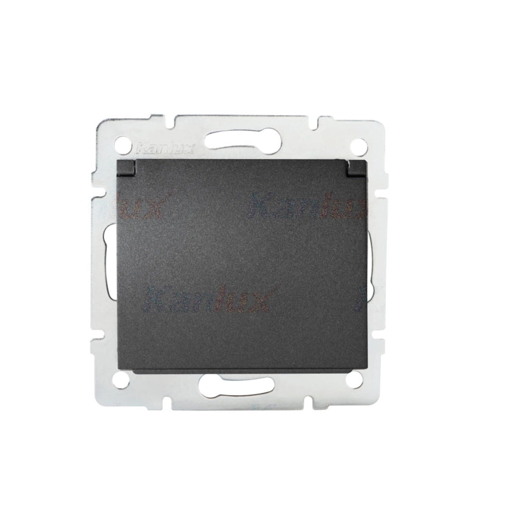 Kanlux LOGI presa francese 16A IP44 grafite da incasso