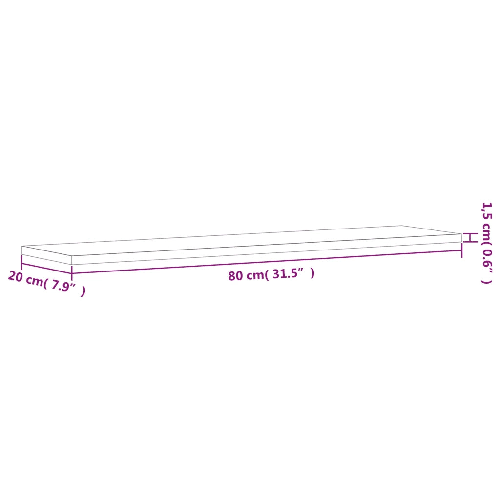 Mensole Parete 4pz Grigio Sonoma 80x20x1,5cm Legno Multistrato 838263
