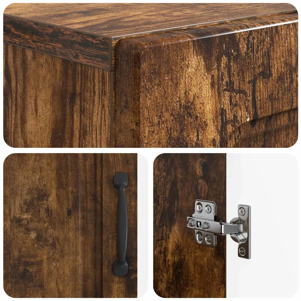 Mobiletto da Bagno UTRECHT Rovere Fumo 30 x 31 x 77 cm 897710