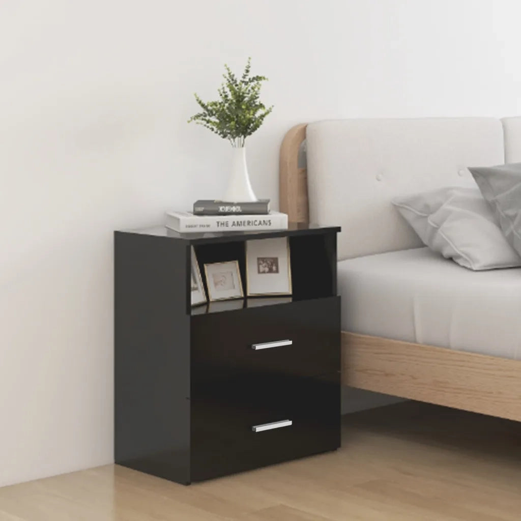 Comodino | Armadio da Notte | Mobiletto da notte Nero 50x32x60 cm