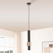 Lampada a Sospensione Lulled in Metallo con 1 Paralume - Nero / Argento lux.pro