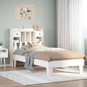 Letto senza Materasso-Struttura Letto Bianco 90x190 cm in Legno Massello Pino 463287