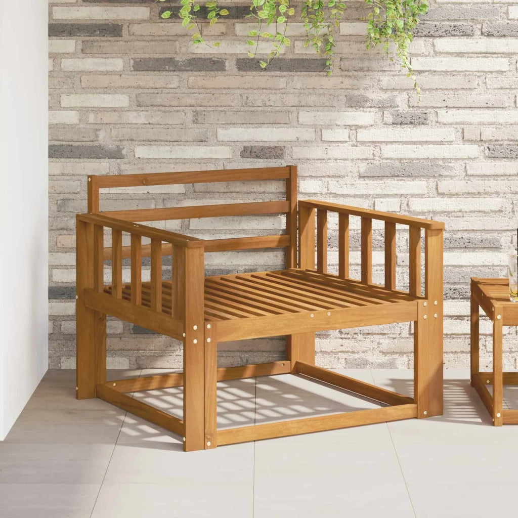 Bracciolo 2 pz Naturale 80 x 6 x 61 cm Legno di Acacia Massello 900580