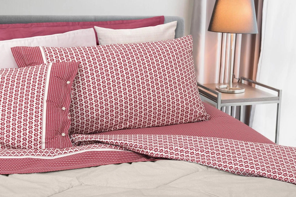 Set Lenzuola Cotone Singolo Sopra Sotto con Angoli e Federe Cober Maya Ruggine