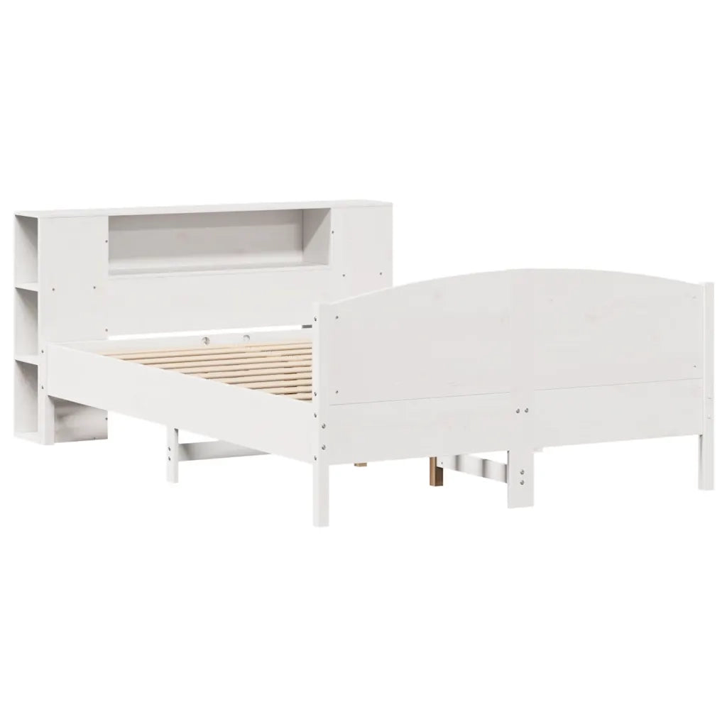 Letto Libreria senza Materasso Bianco 120x200 cm Legno di Pino