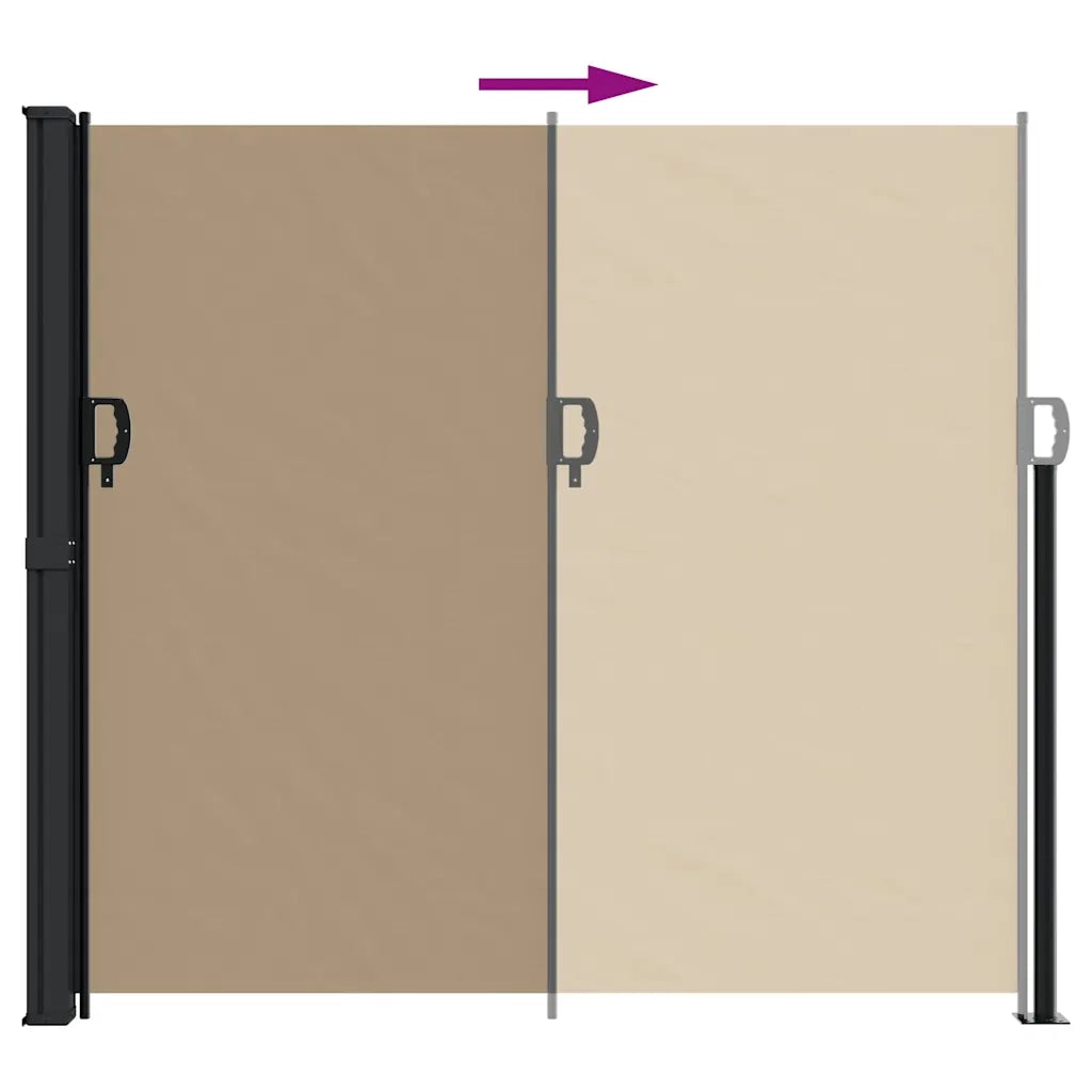 Tenda da Sole Laterale Retrattile Tortora 180x500 cm 4004454