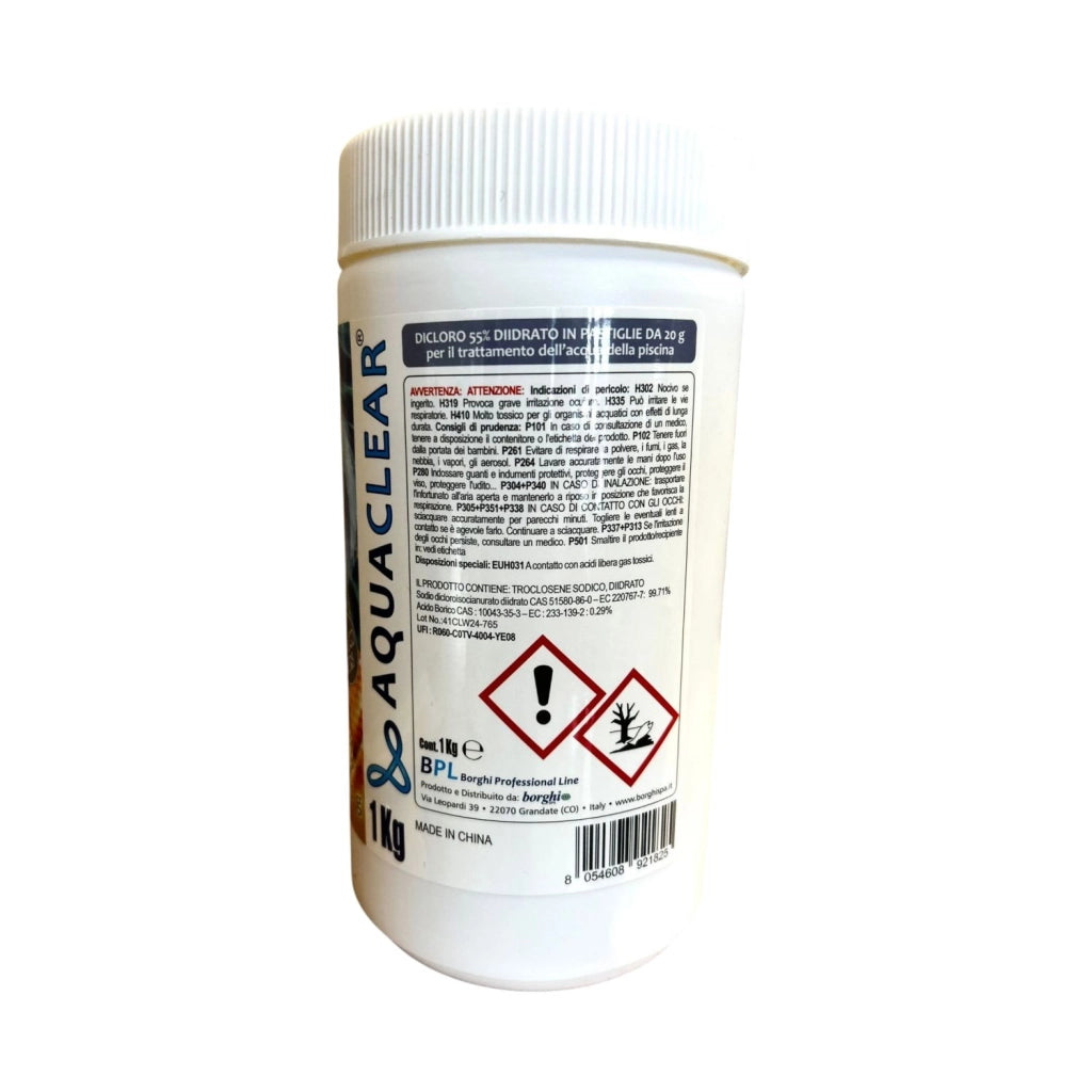 PASTIGLIE DICLORO 55% AQUACLEAR 1KG
