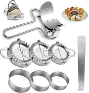 Fabbricante di Ravioli e Tortellini, 8 pezzi in acciaio inossidabile, set di forme per ravioli e tortellini, set di torte e gnocchi, pasta per ravioli, involucri da forno, spatola manuale per la pelle