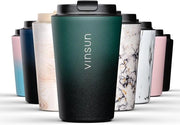 Tazza termica in acciaio inossidabile verde 350ml - Tazza per caffè e tè a doppia parete - Liscia e riciclabile per uso in viaggio