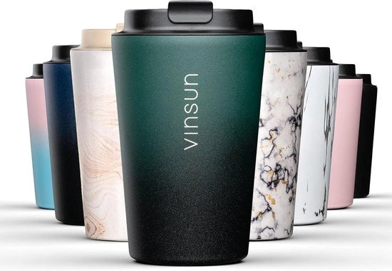 Tazza termica in acciaio inossidabile verde 350ml - Tazza per caffè e tè a doppia parete - Liscia e riciclabile per uso in viaggio