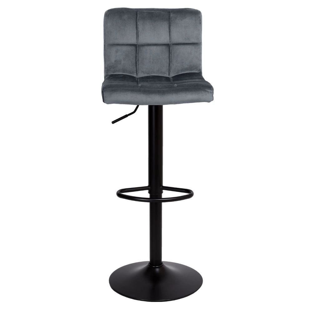 2x Sgabello regolabile Mosva colore grigio con gambe nere opache
