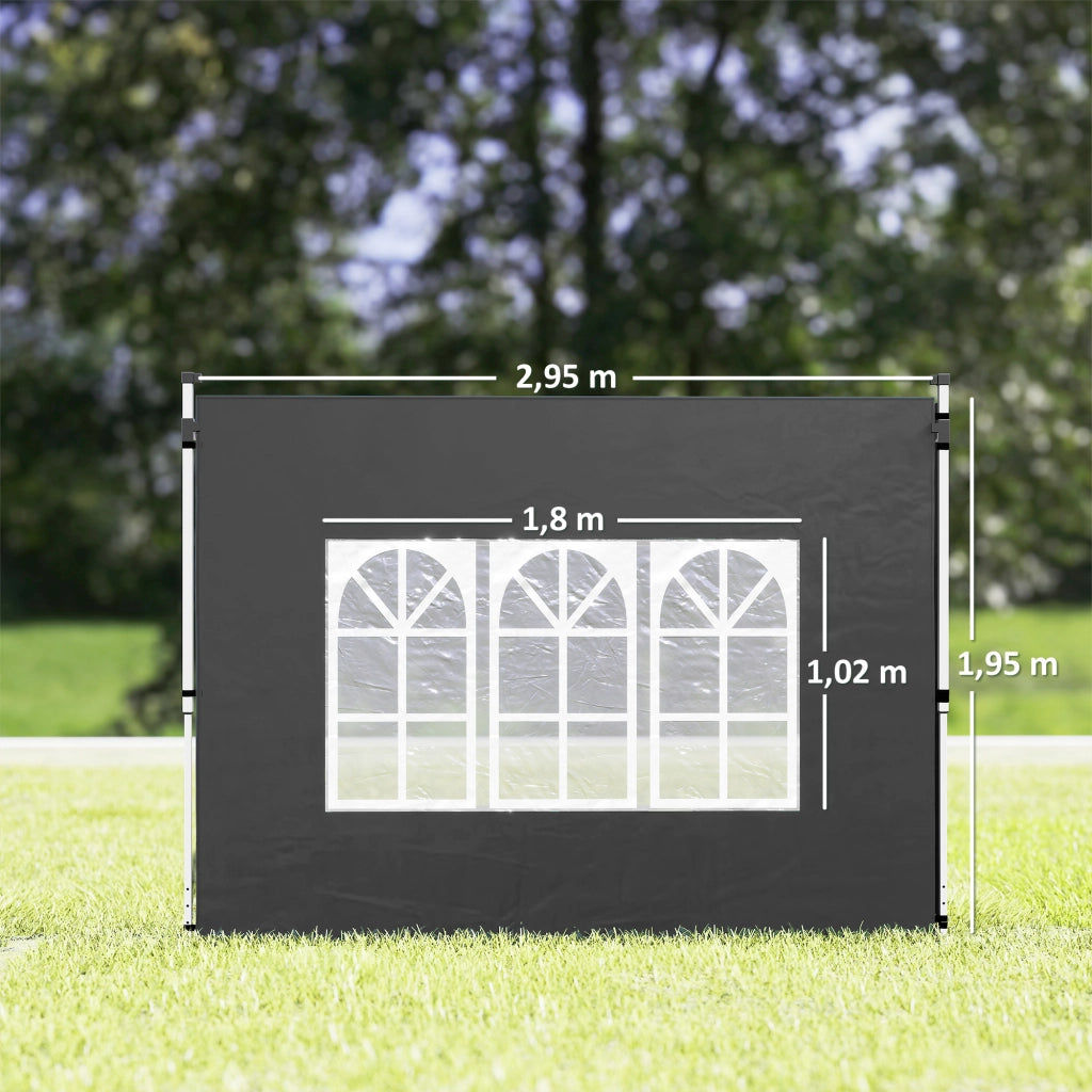 Pannelli laterali per gazebo 3x3 m ¨C zephmum ¨C 295x195 cm nero