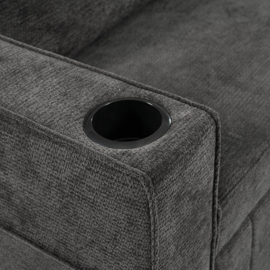 Divano letto 140x137x84 cm convertibile con schienale reclinabile in chenille grigio