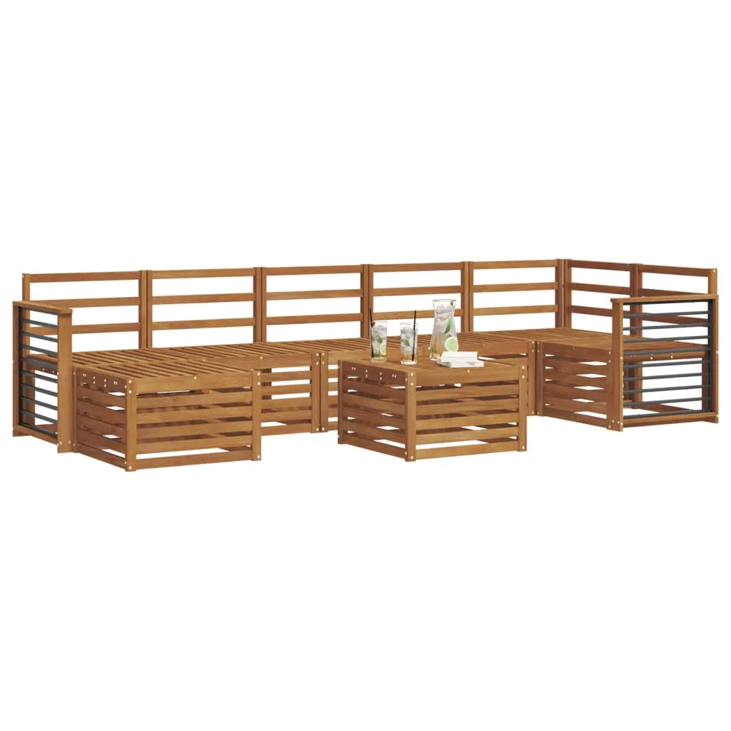 Set divani 8 pcs Naturale Legno di Acacia Massello