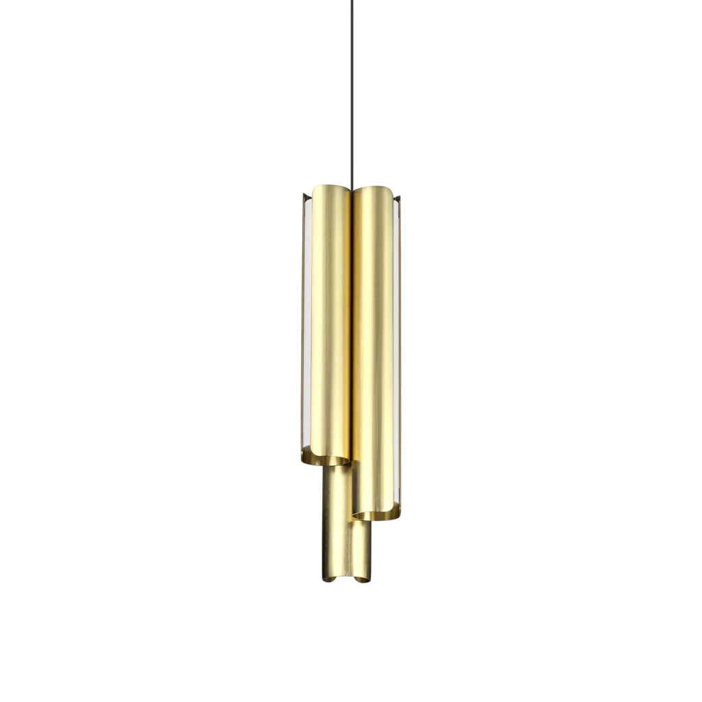 Lampadario Dorica 3 Luci Led Ottone