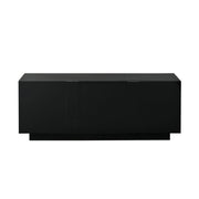Credenza con 3 ante e 6 vani; finitura lucida - per soggiorno - 160×35×60 cm - nero
