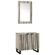 Set di mobili per il bagno 2 pcs Bianco Legno multistrato 3310048