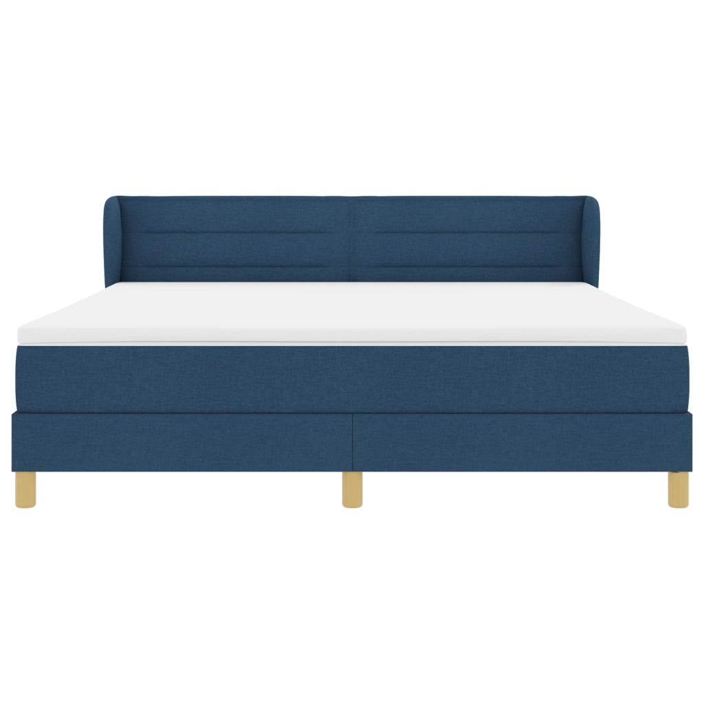Letto a Contenitore con Materasso in Blu, 180x200 cm in Tessuto