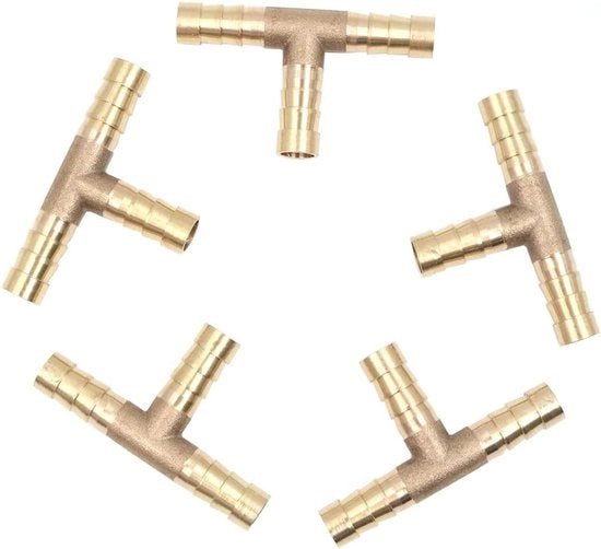 Connettore T in rame per tubi di gasolio 8 mm - 5 pezzi - Connettore T con T-vorm aansluiting