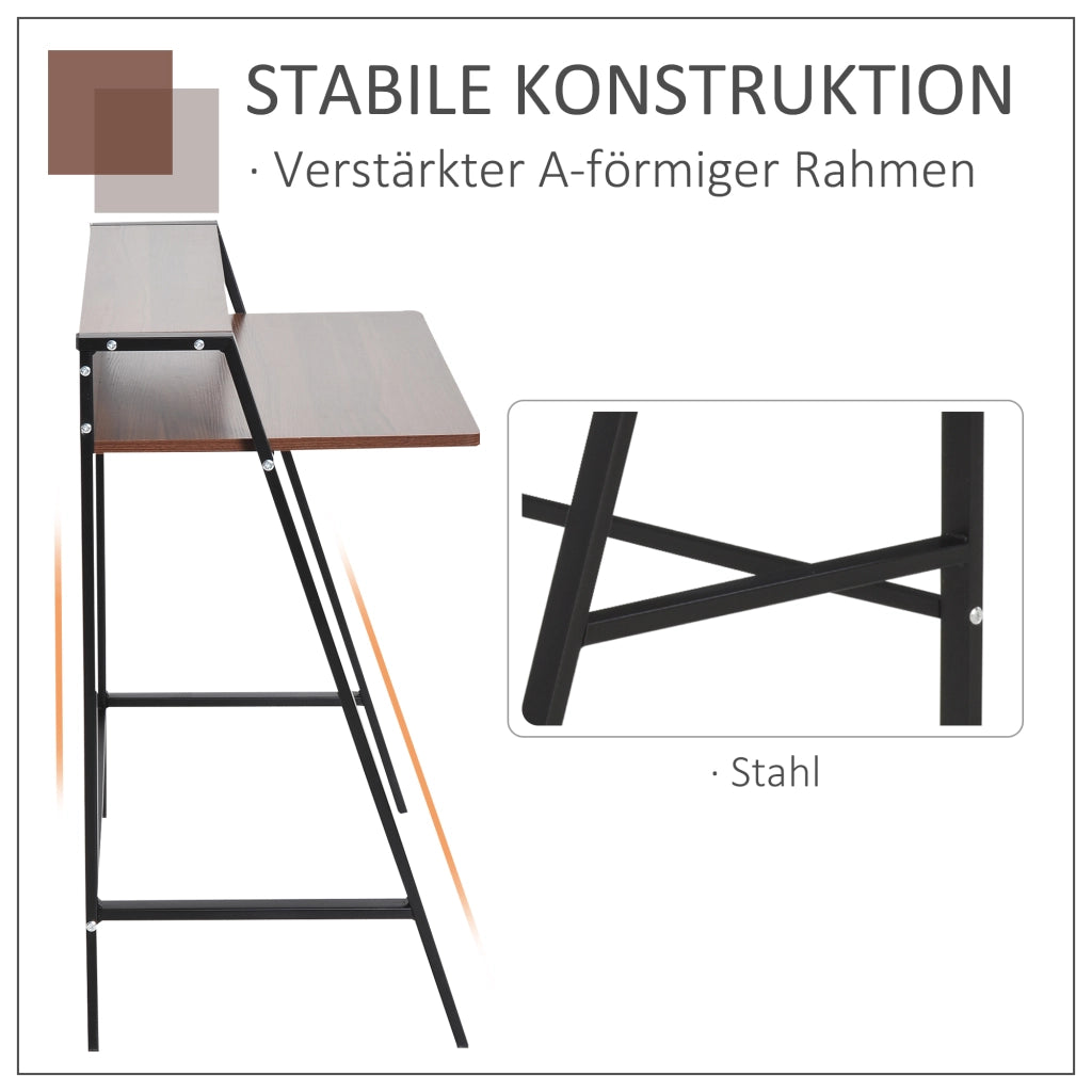 Scrivania per Computer con Ripiano ¨C Xylo ¨C Legno Noce e Metallo Nero 84x45x85cm