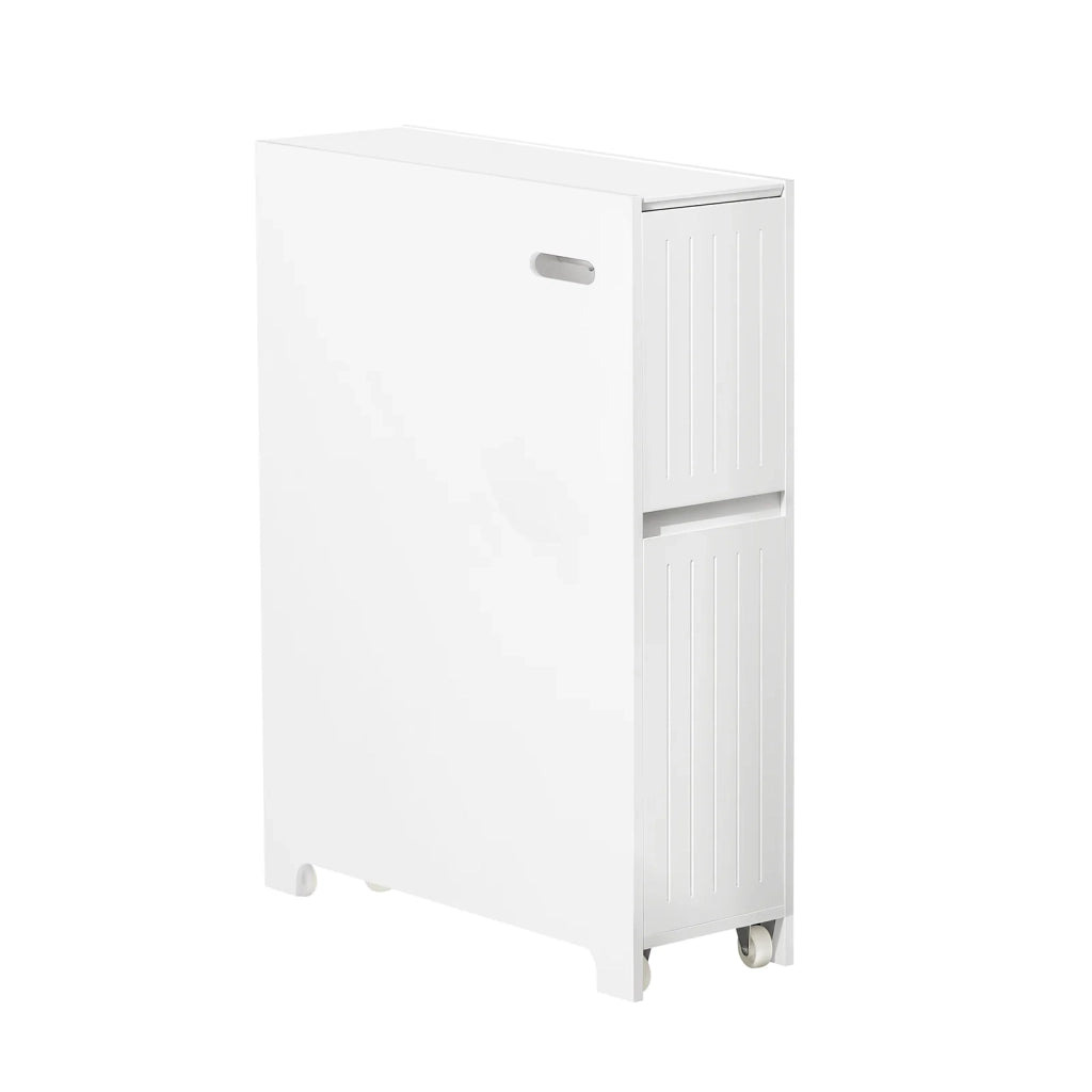 Carrellino Salvaspazio Mensola Nicchia 20cm Con Ruote Organizzatore Bagno Mobiletto Bagno Mobile Porta Carta Igienica Bianco 20x60x75cm BZR111-W SoBuy