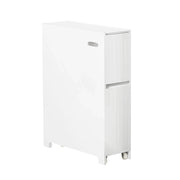 Carrellino Salvaspazio Mensola Nicchia 20cm Con Ruote Organizzatore Bagno Mobiletto Bagno Mobile Porta Carta Igienica Bianco 20x60x75cm BZR111-W SoBuy