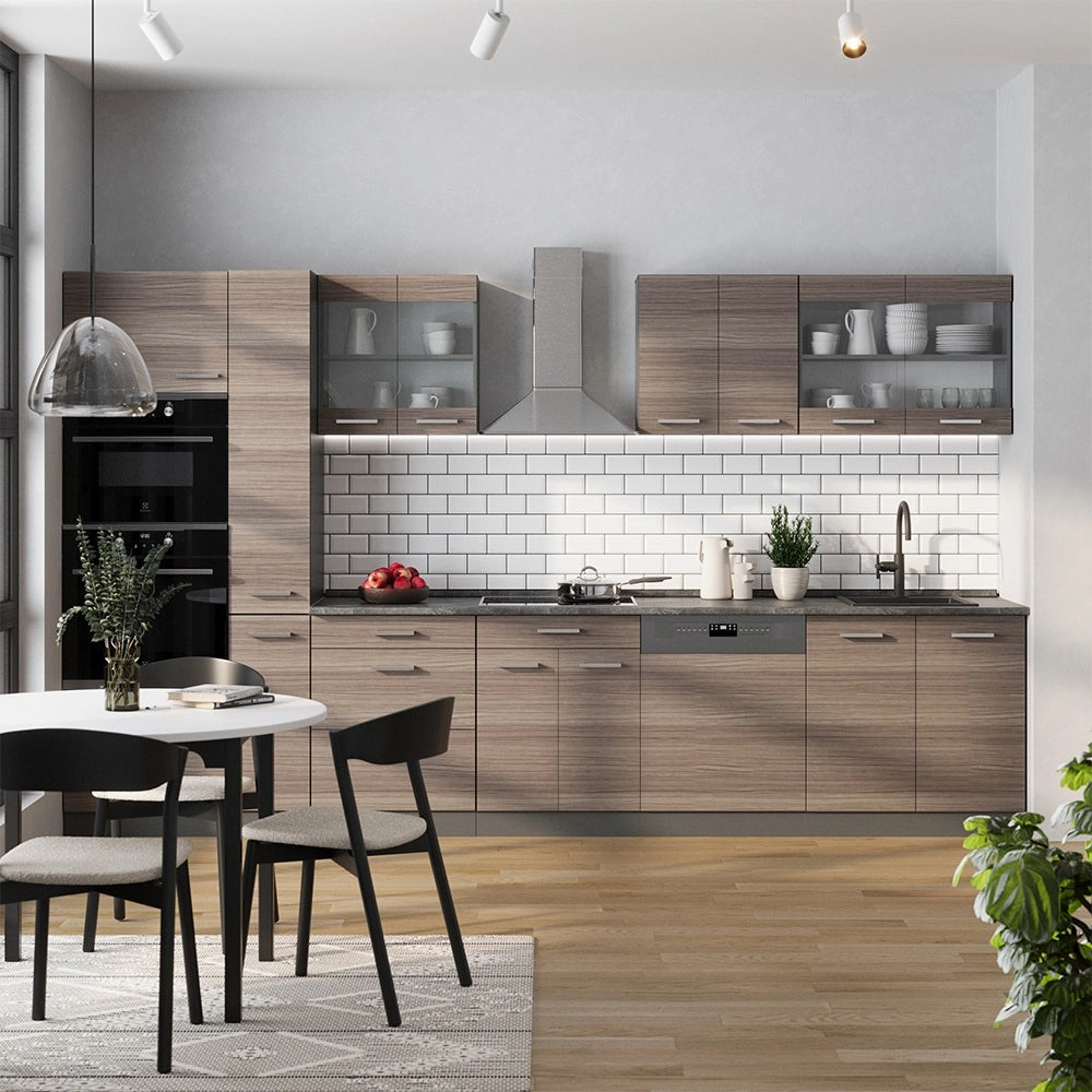 Vicco Cucina completa  Grigio nobile/antracite 350 cm , PL Rovere