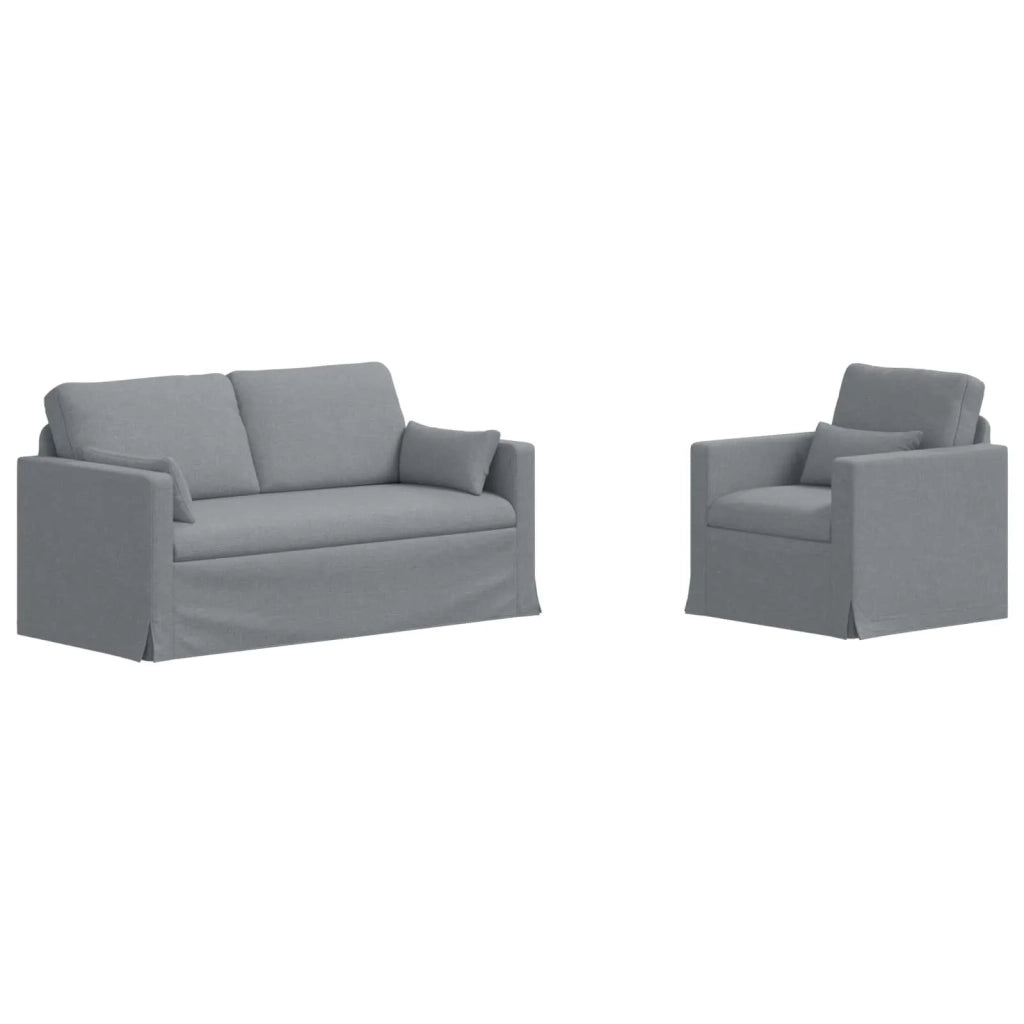 Set di divani 2 pcs Grigio chiaro 158 x 78 x 80 cm Tessuto