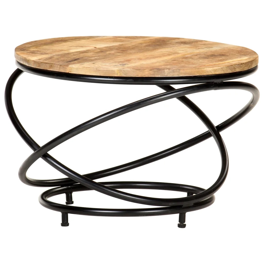 Tavolino da CaffÃ¨ Nero 60x60x40 cm in Massello di Mango Grezzo cod mxl 15295