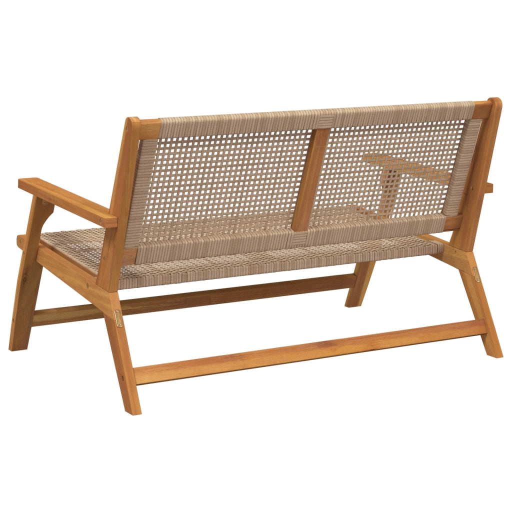 Panchina da Giardino Beige 122x76x73.5 cm Legno Massello di Acacia