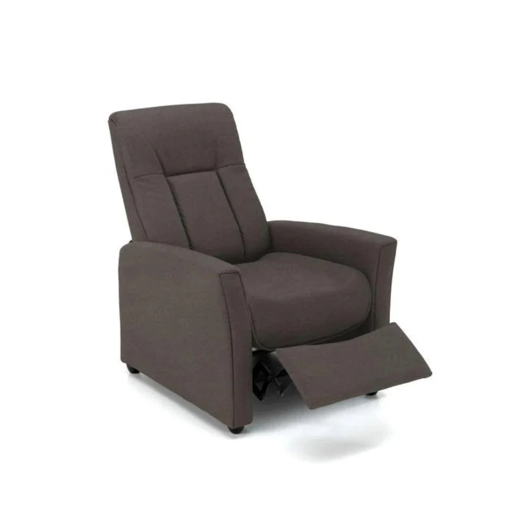 Poltrona reclinabile relax manuale con poggiapiedi Recline in microfibra grigio | Duzzle