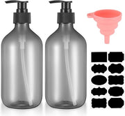 Pompe di drenaggio con valvola - Ideali per gel doccia e shampoo - 2 pezzi - Grigio - Plastica