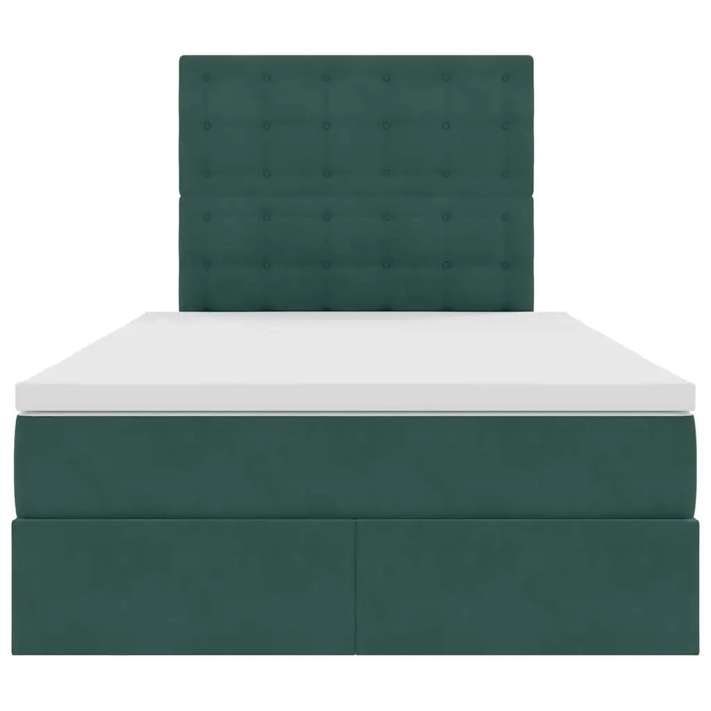 Letto con contenitore e materasso Verde Scuro 120 x 200 cm 3372144