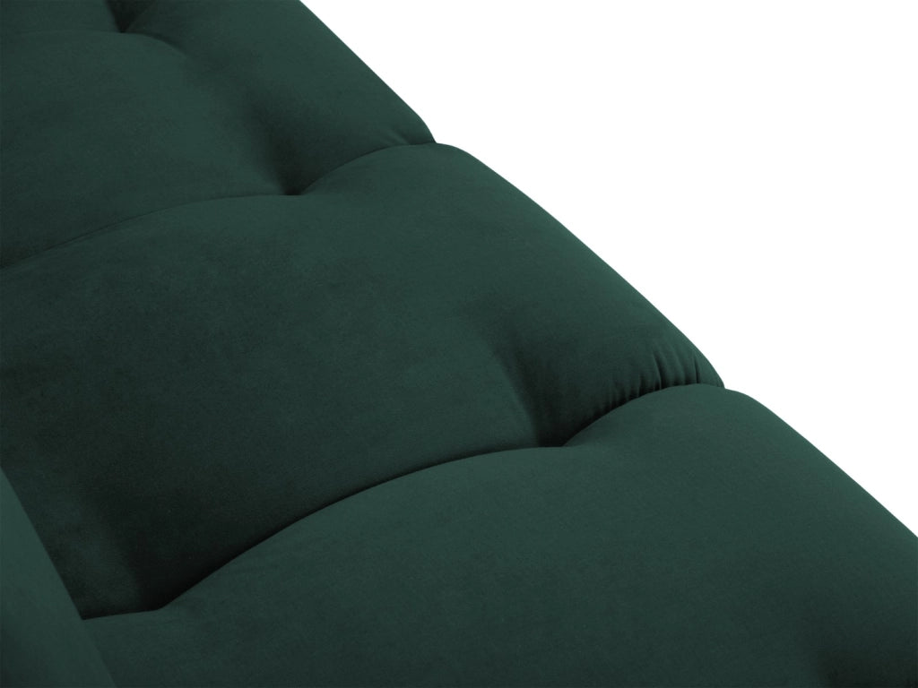 Cosmopolitan Design - Chaise longue sinistra "Hastings" 2 posti in velluto verde bottiglia 