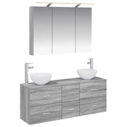 Set di mobili per il bagno 4 pcs Sonoma grigio 3406700