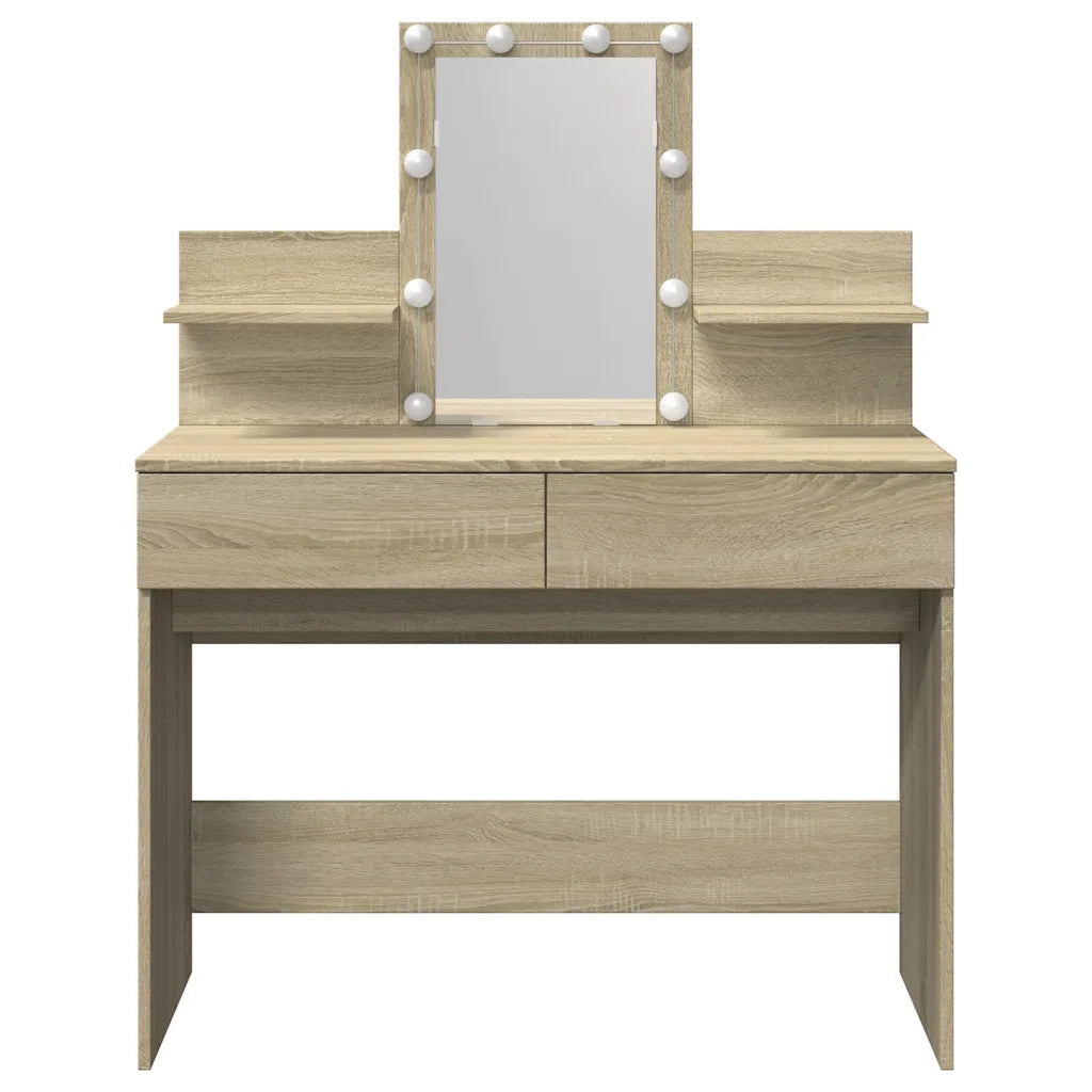 Toeletta con LED Rovere Sonoma 100x40x130 cm 848201