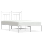 Letto matrimoniale | Letto per adulti | Giroletto con Testiera Metallo Bianco 120x190 cm