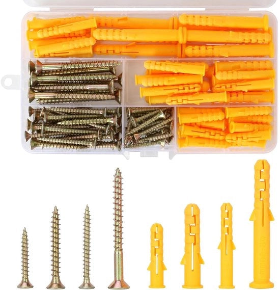 Set di 120 viti e chiodi - Per calcestruzzo e gesso - M8/M6 - Fai da te e professionisti
