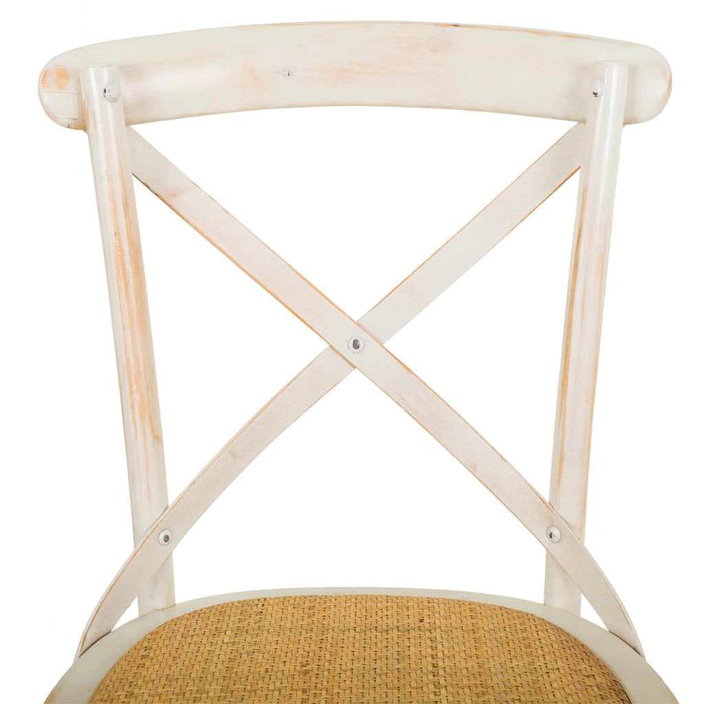 Sedia in legno e sedile in rattan 44x42x46/88h cm