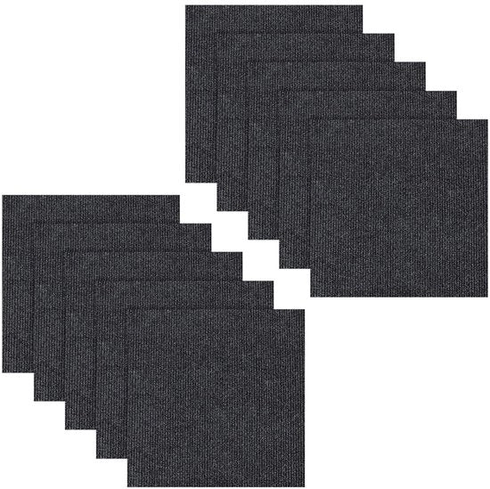 Tegoli di fissaggio per tappeti 10 pezzi - 50 x 50 cm Autoadesivi - Veloce da applicare - Antiscivolo - Copertura per pavimento - Stabile